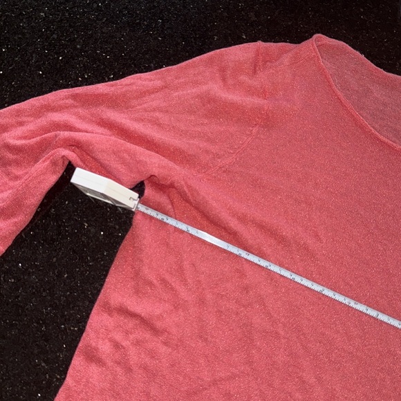 Eileen fisher quarter sleeve medium light knit top pink organic linen - Picture 4 of 16